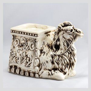 Inarco Japan 6" H Cream and Brown Camel Candleholder Japan E4807